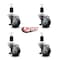 Service Caster 3'' Thermoplastic Rubber Swivel 1-1/2'' Expanding Stem Caster Set with Brake, 4PK SCC-EX20S314-TPRB-TLB-112-4 - alternate 2